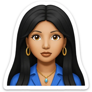 Toni Braxton with long black hair sticker