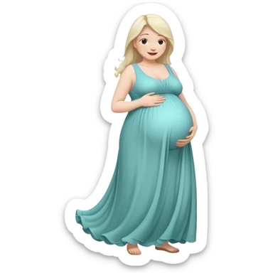 heavily pregnant woman with extremely large overdue belly sticker