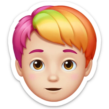 boy with hair looking like candy sticker