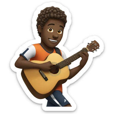 a soccer player playing guitar  sticker