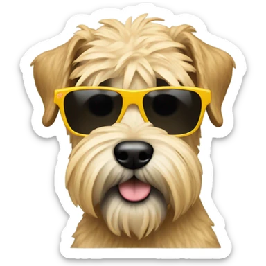 Wheaten Terrier wearing sunglasses sticker