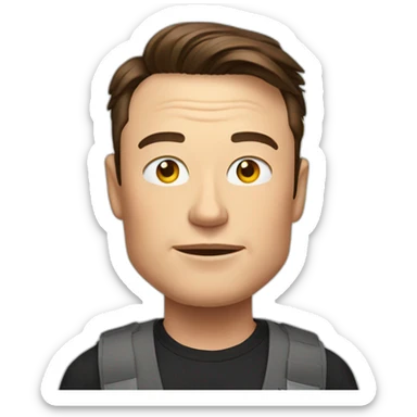 elon musk with a squint sticker