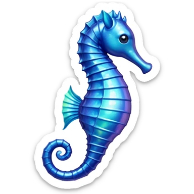 Blue seahorse sticker