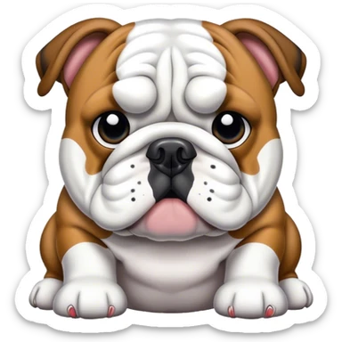 Black and white spotted English bulldog sticker
