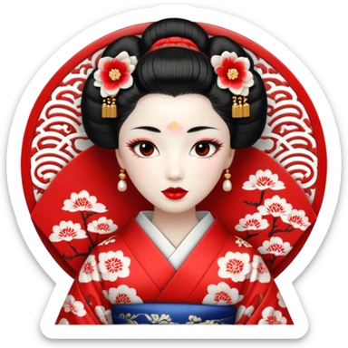 white geisha sticker
