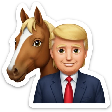 Donald trump with a horse sticker