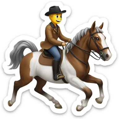 A horse riding a horse  sticker