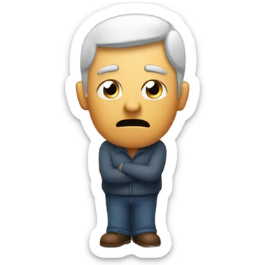 Man arguing with a brick wall, and losing sticker