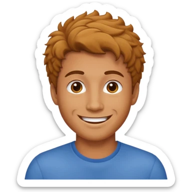 man with coily chairs only face brighter face sticker