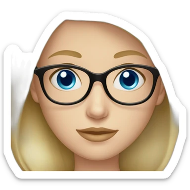 A Russian Girl with Blue eyes, Rose glasses and Blond hair sticker