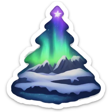 Christmas northern lights sticker