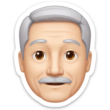 "- Nam
- 50 tuổi
- Da trắng, có nếp nhăn
- Tóc xám
- Cười mỉm, mặt mũm mĩm, râu quai nón
" sticker