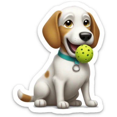 Dog playing pickleball sticker