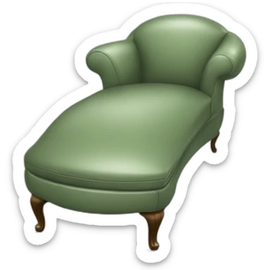 sage green leather chaise lounge sticker