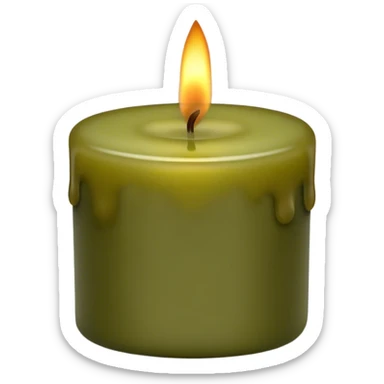 realistic candle olive color sticker
