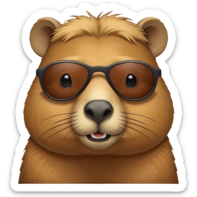Capibara con gogles oscuros sticker