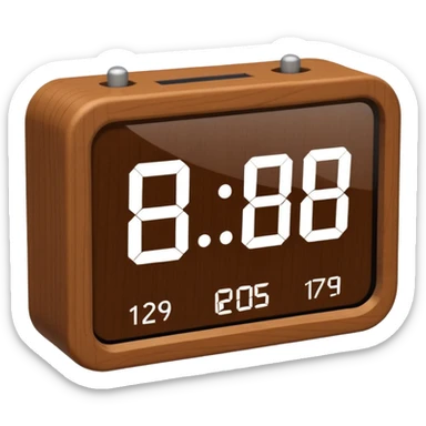 1:30 pm wooden digital clock sticker