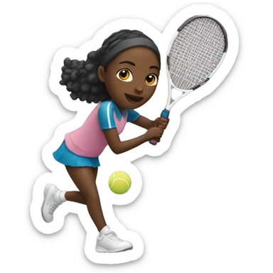 black girl playing tennis  sticker