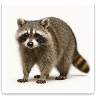 raccoon white background sticker