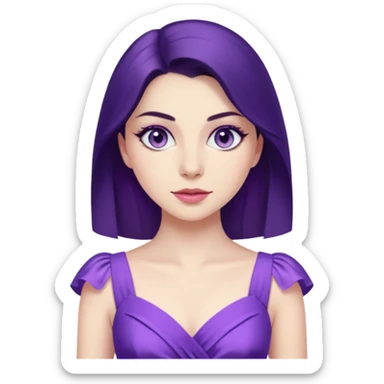 Demet özdemir as a character from game of thrones with lilac eyes and a purple dress. sticker