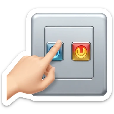 Hand switches switch on wall sticker