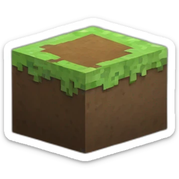 Minecraft block of dirt sticker