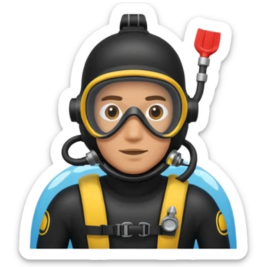 diver man swimming full body with full scuba gear
 sticker