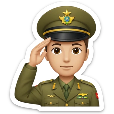 Ele precisa ter o fardamento do exército Brasileiro e fazer continência  sticker