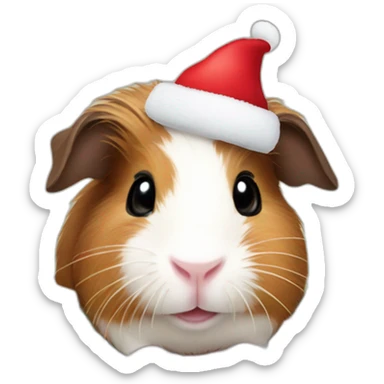 Guinea pig decorando para navidad sticker