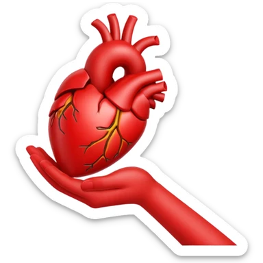 The letter I inside a hand-shaped heart. sticker