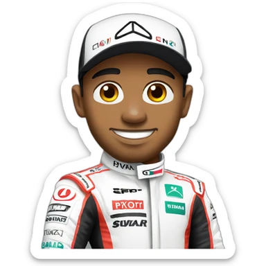 Lewis hamilton in racing gear sticker
