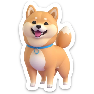 shiba inu standing, laughing sticker