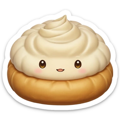 dumpling bun with a cool shadow clone sticker