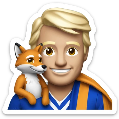 Donald trump as a Leicester football supporter with fox  sticker