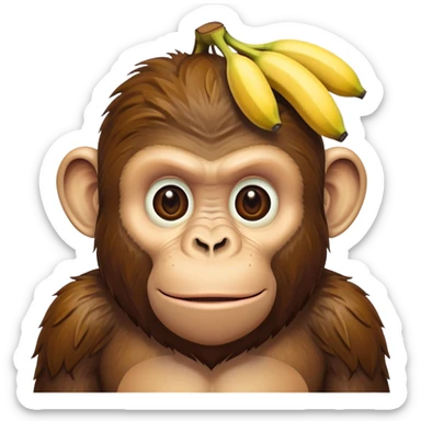 ape with bananas  sticker