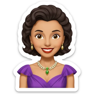 Lena Horne with dark brown hair sticker