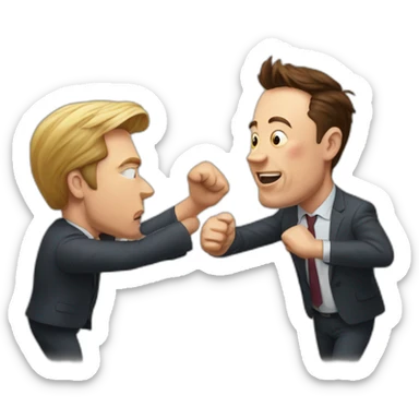 Elon musk punching mark zukkerburg sticker