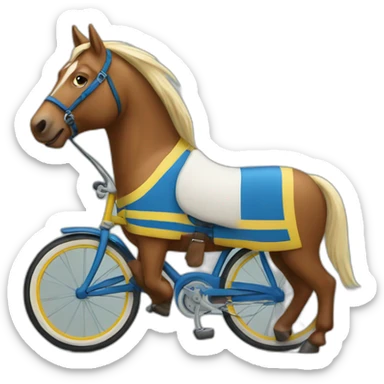 swedish horse rides a bike sticker