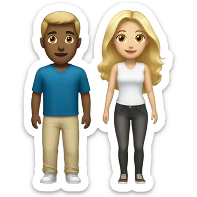 Blonde woman with Brown hair boyfriend  sticker