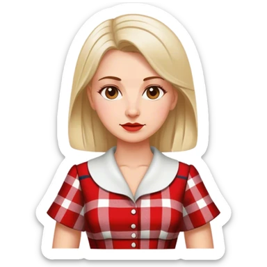  polish woman politician plaid dress sticker