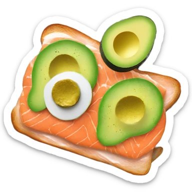 Salmon and avocado toast sticker