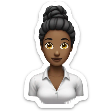 Black woman with ponytail black hair full entire body  sticker