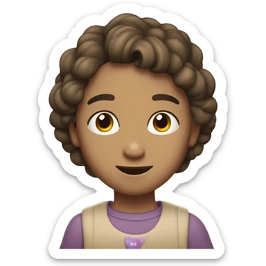 Mama, papá alto, hijo de 5 años, hija adolescente todos de piel blanca y cabellos castaño sticker