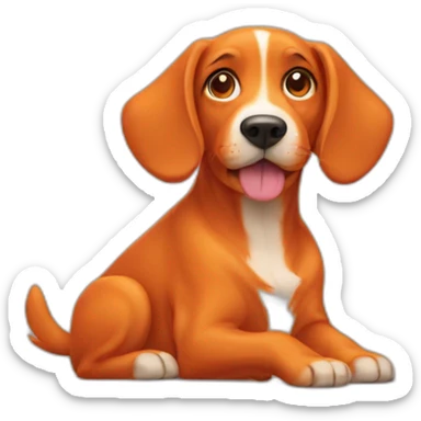 An orange dog with floppy ears sticker