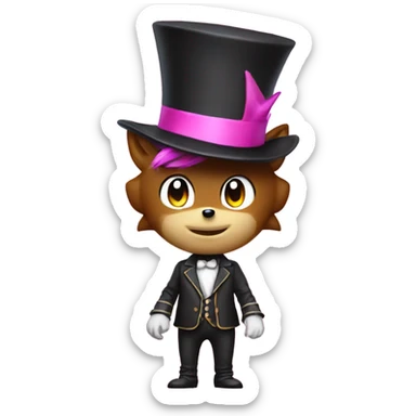Sonic with tophat pink  sticker