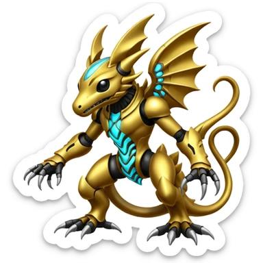 Modern Cyber Lombax-Fakémon-creature, full body sticker