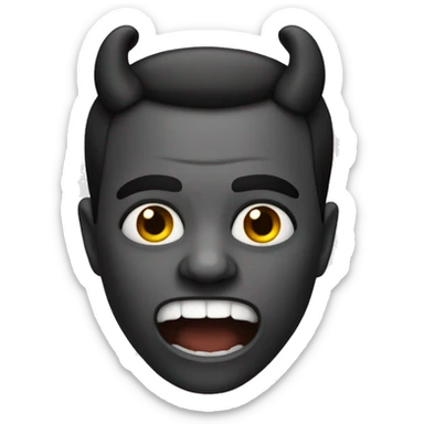 Un diabo con orejas negras sticker