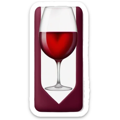 wine red heart sticker