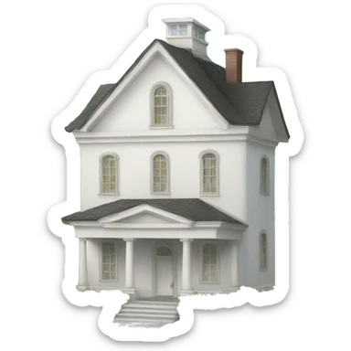 The white little villa  sticker
