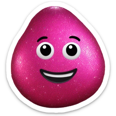 Hot pink potato with glitter sticker